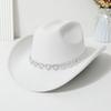 Fashion Breathable Jazz Knight Hat Heart-Shaped Diamond Solid Color Cowboy Hat Wide Brim Sun Hat For Men Women