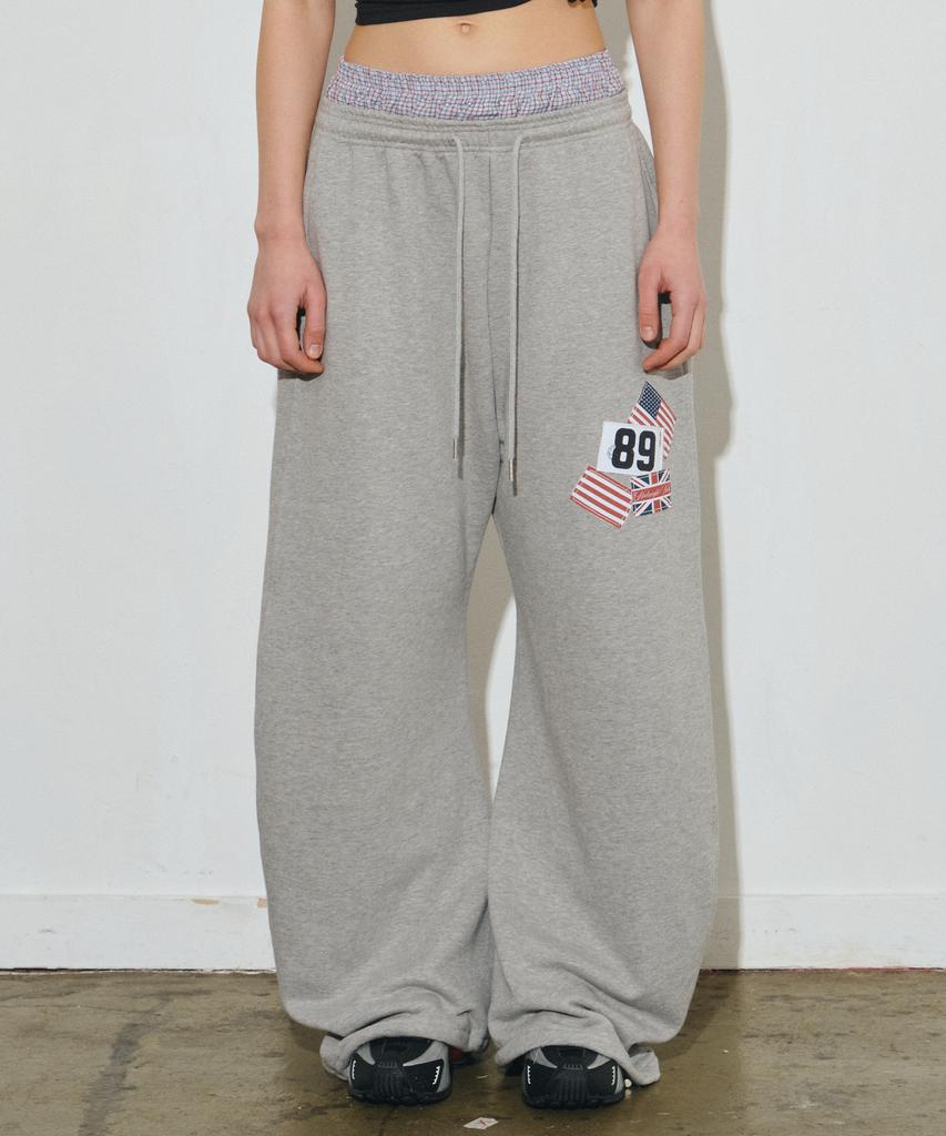 MIDNIGHT MOVE Rd Check Pants (Grey)