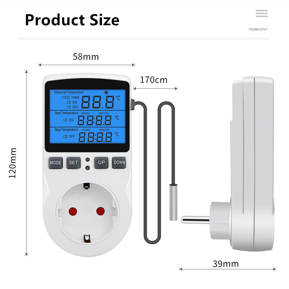 EU/US/AU/UK Plug Temperature Controller Intelligent Thermostat Backlight Timer Socket Switch Digital Thermostat for Heating Cool