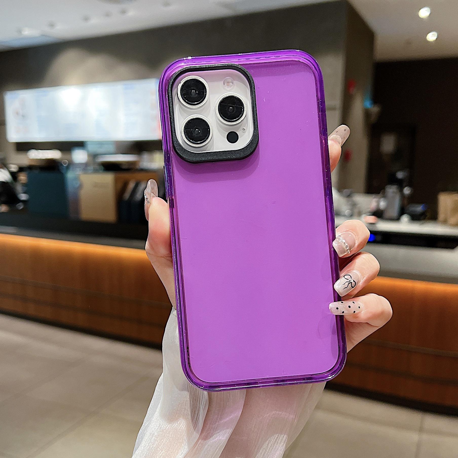 

5-метровый противоударный утолщенный цветной прозрачный двухкомпонентный чехол для телефона из ТПУ, подходит для защитного чехла с черным кольцом для iPhone 15 PRO IP15PRO MAX