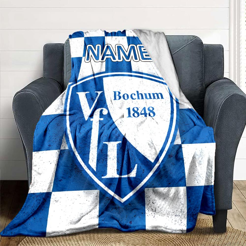 Custom Name Bochum Football Crest blanket for Couch & Bed, Plush Cozy Fuzzy Blanket Super Soft & Warm Blankets for Fall and Winter. 0908232