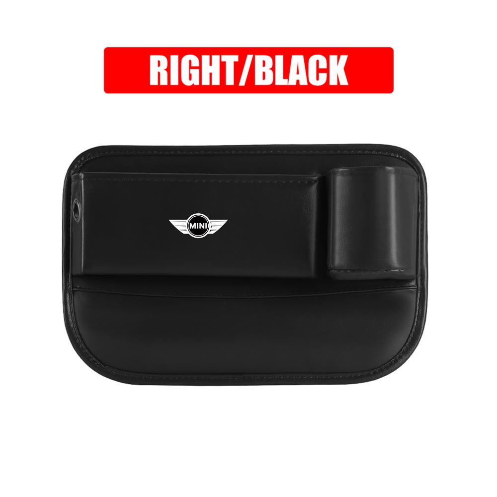 CBEJ7 Leather Car Seat Gap Crevice Storage Box Organizer Cup Holder For MINI Cooper S JCW WORKS R55 R56 F55 F56 R57 R58 R59 CLUB MAN