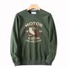 Men's Casual Printed Versatile Round-Neck Long-Sleeve Pullover Sweatshirt with Fleece Lining for Autumn and Winter, Export Surplus