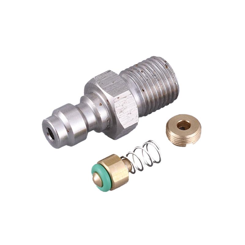 Stainless Steel Quick Connect Coupler Male Plug with Check Valve - M10x1 Thread & 1/8" NPT Port for 8mm Tube Air Hose Fitting