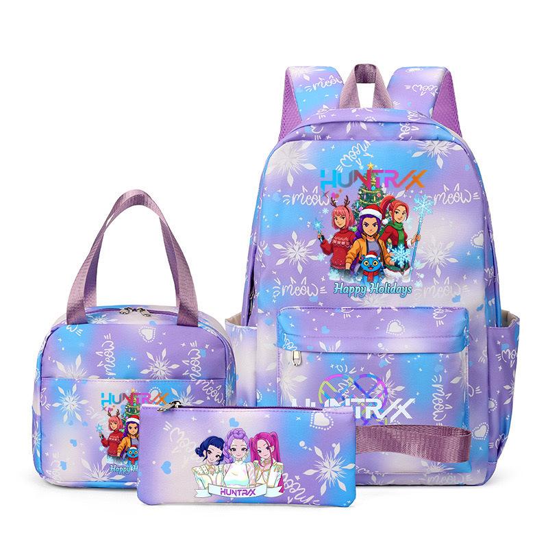 Nuovo Zaino da Studente con Stampa Anime Coreano Kpop Witch Hunter Girl Group, Borsa Tote, Astuccio 3 Pezzi