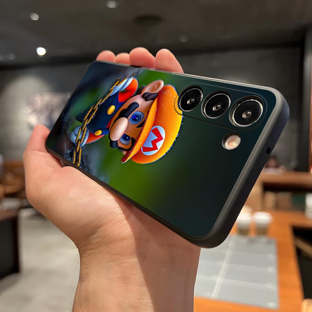 S-Super M-Mario Phone Case For Samsung A56 A36 A26 A16 A15 A25 A35 A55 A14 A34 A24 A54 Black Soft Shell