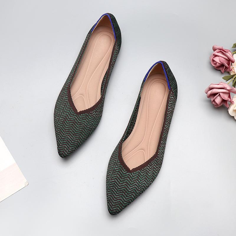 

Весенние и осенние летающие одинарные туфли Doudou 41 с плоским дном 43 большого размера женские туфли вязаные летающие нити вязание 34