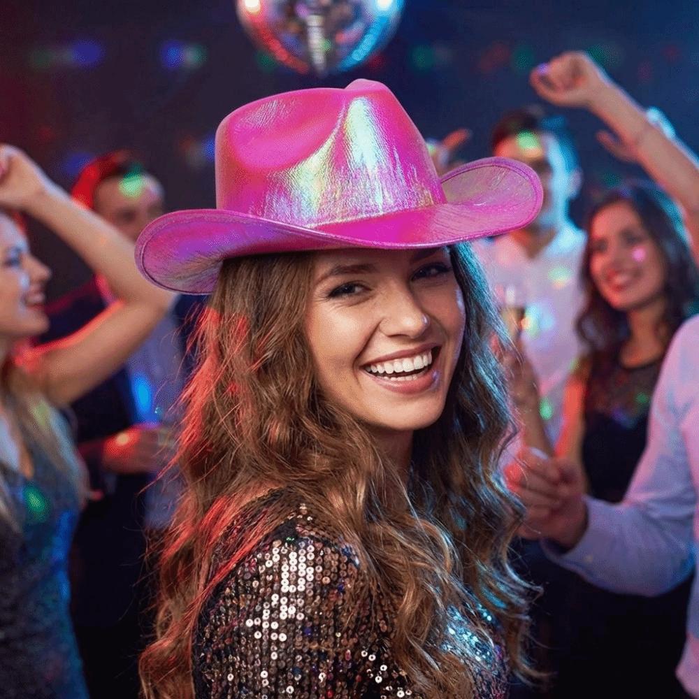 Glitter Finish Glitter Cowgirl Hat Glamorous Cowgirl Party Hat Western Cowboy Hat Costume Party