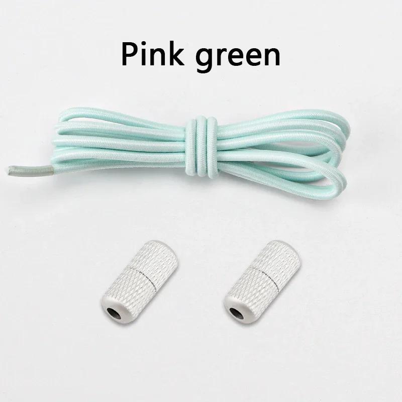 1 Pair No Tie Shoelaces Round Metal Capsules Lock Elastic Shoe Laces For Sneakers Rubber Band Lazy Shoes Lace Accessories