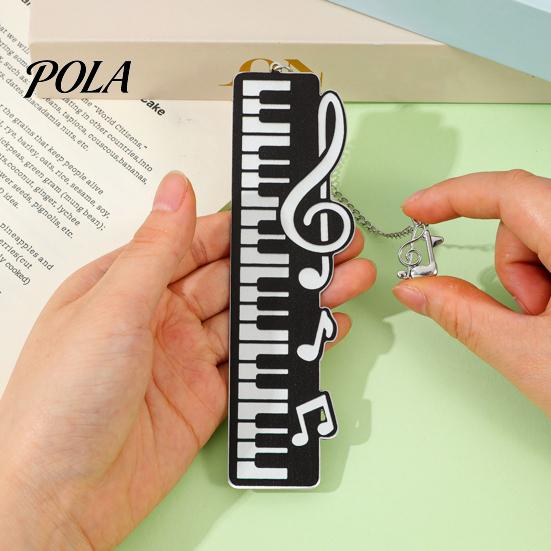 Piano Key Bookmark Bookmark, Stainless Steel Music Note Page Marker, Musical Decorative Elegant Book Accessory for Lovers, Black White Reading