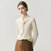 Womens Cashmere Blend Knit Sweater With Scarf Collar Loose Fit Slimming Top