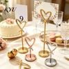 Table Number Stands Hollow Heart Holder, Love Place Card Stand, Metal Memo Note Holder Clip for Photos, Food Signs, Notes, Weddings, Birthdays,
