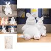 Large Plush White Rabbit Doll Soft Cuddly Lazy Bunny Stuffed Animal For Kids