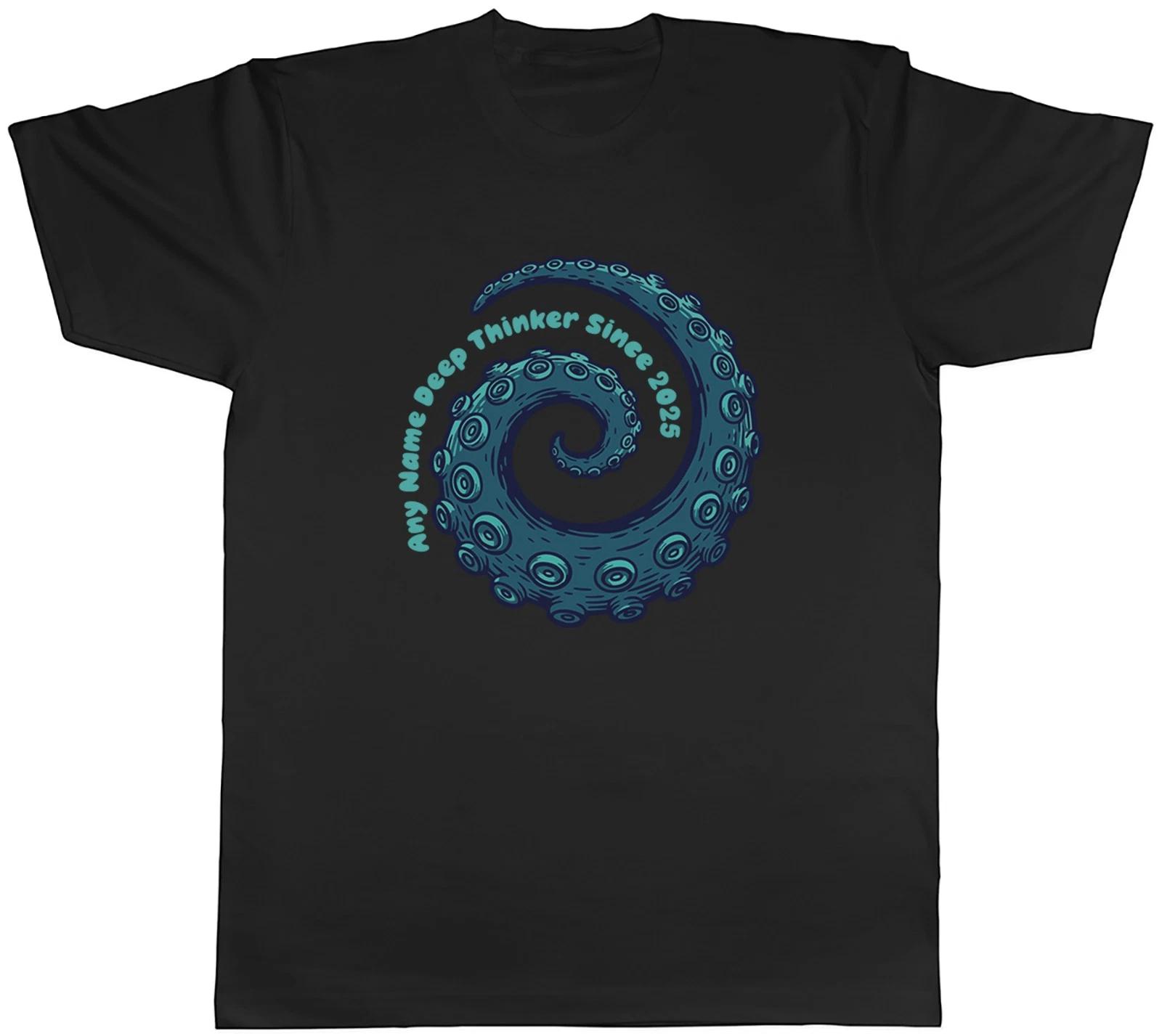 Personalised Name Year Deep Thinker Ocean Sea Mens T-Shirt Tee Gift Top XXXL