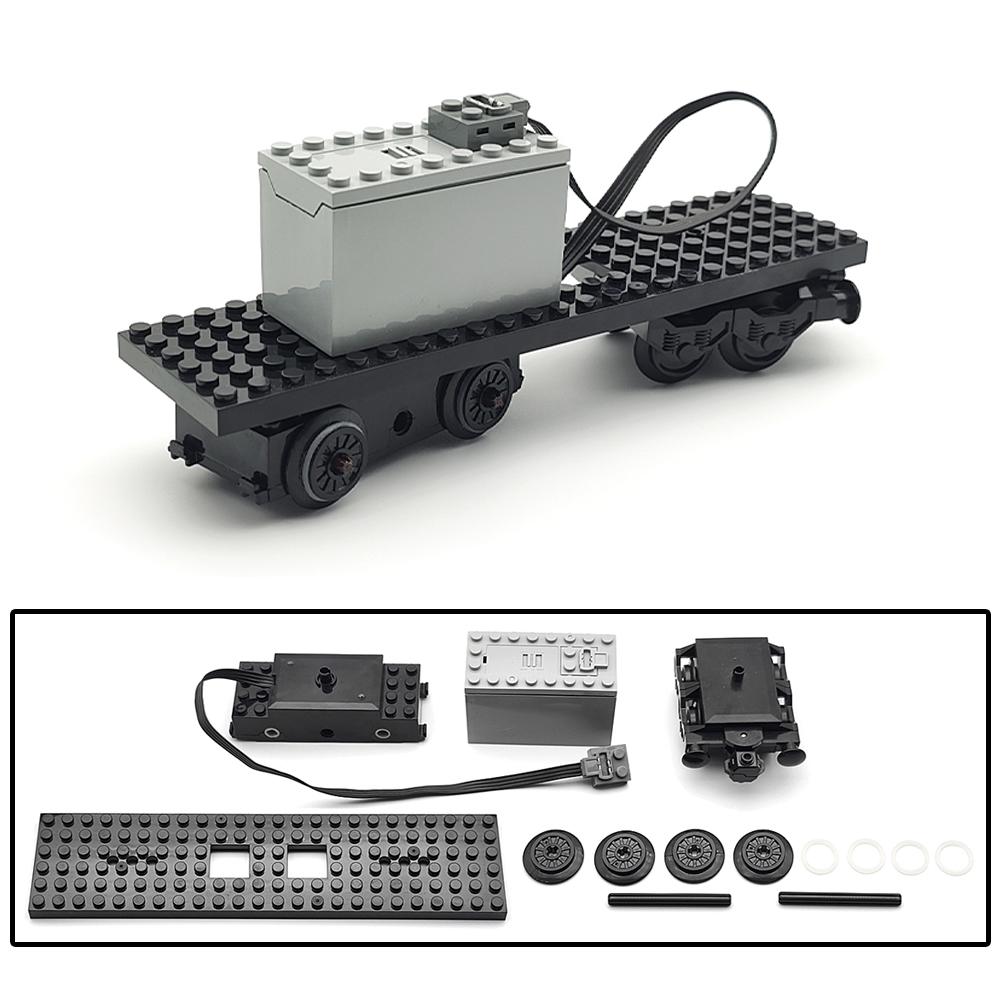 City Train Building Blocks DIY Modified Accessories, Creative MOC Assembly Track Train Carriage Expansion Set, Base, Wheel Parts