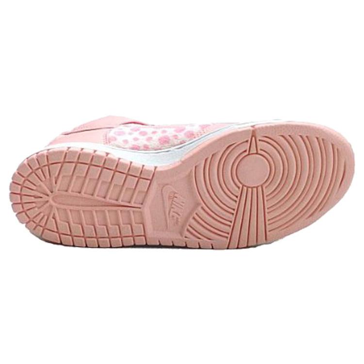 Nike Dunk Slip Resistant Cushioning Abrasion Resistant High top Kids' Skateboarding Shoes Pink White Spot Teenagers 316604-605