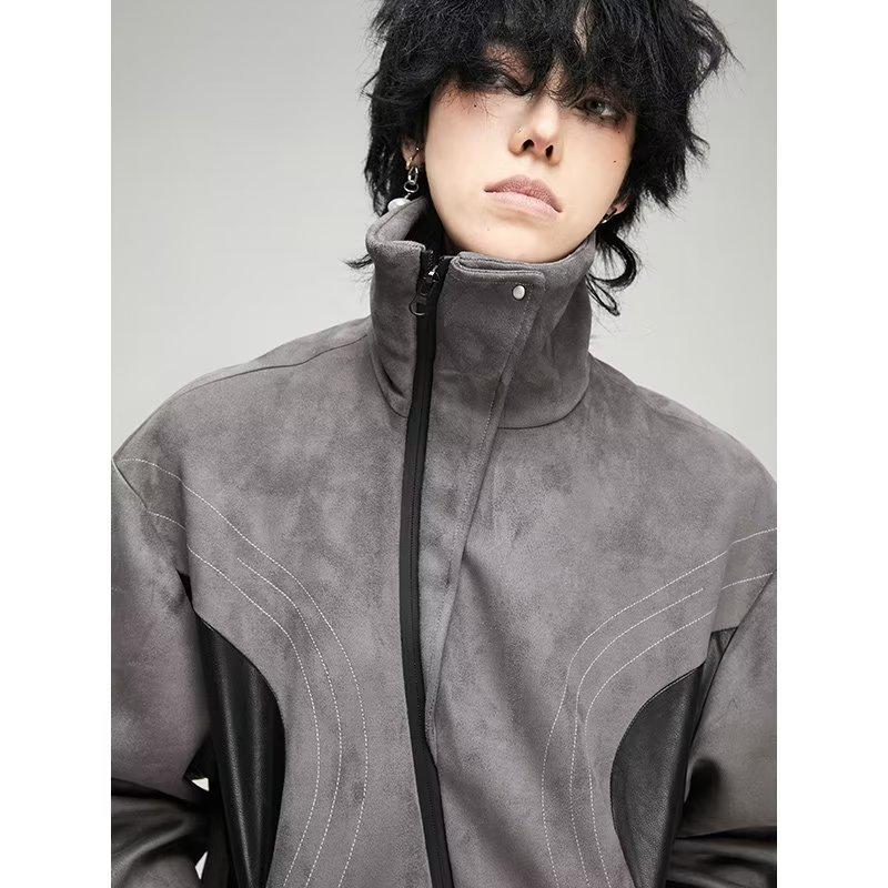 2023 American Retro High Street Suede Baseball Jacket for Men - Spring/Autumn Trendy Bomber Jacket