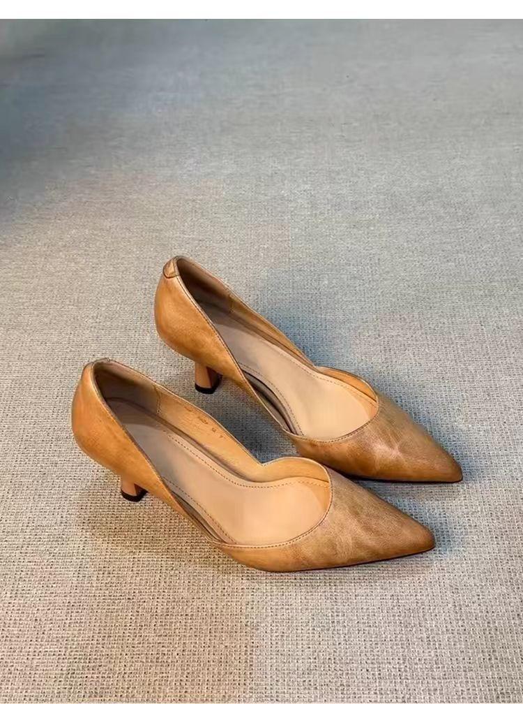 Scarpe Décolleté Francesi Donna Estate Tacco Alto a Punta per Ufficio