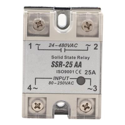 SSR25 AA 25A Solid State Relais Modul SSR ACAC Eingang 80250V AC Ausgang 24480V AC