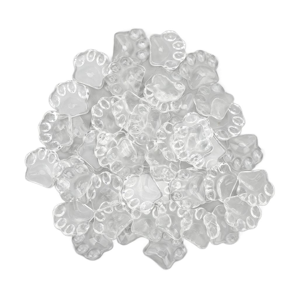 50pcs Nail Art Color Display Card Transparent Glass Cartoon Cat Paw Shaped Nail Polish Color Card