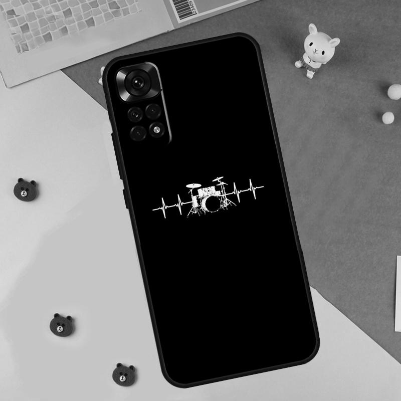 Musical Instrument Drum Case For Xiaomi Redmi Note 13 14 9 10 11 12 Pro 10S 11S 12S Cover For Redmi 13C 10C 12C 14C