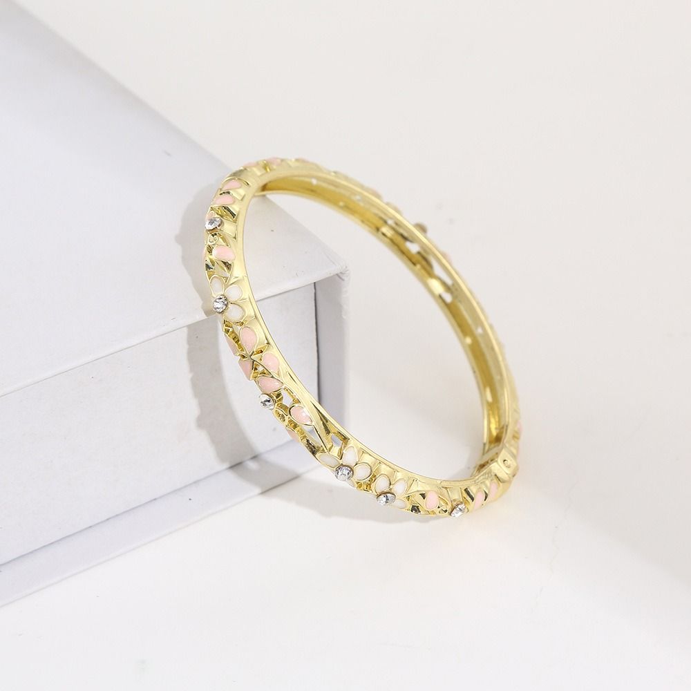 Traditional Flower Cloisonne Bracelet Colorful Flower Enamel Bangle Enamel Bangle  Casual Occasions
