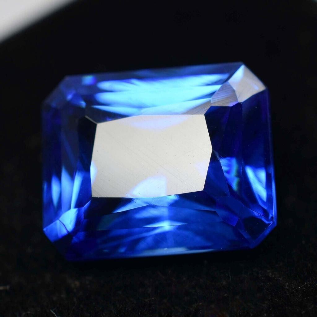 8.3 Ct Natural Blue Tanzanite Emerald Cut CERTIFIED Gemstone For Jewelry Making