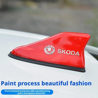 AFH1 For Octavia Kodiaq Fabia Rapid 3 Karoq Superb VRS Universal Car Logo Roof Shark Shape Fin Antenna Radio Signal Aerial