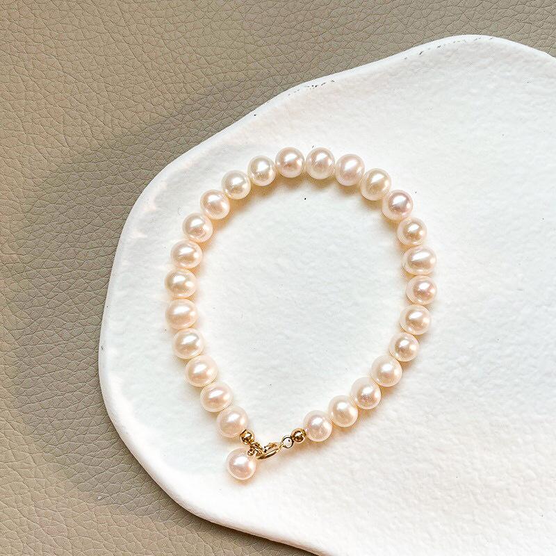 Daily commuting natural freshwater pearl bracelet niche light luxury new 11k gold injection removable Fu brand bracelet