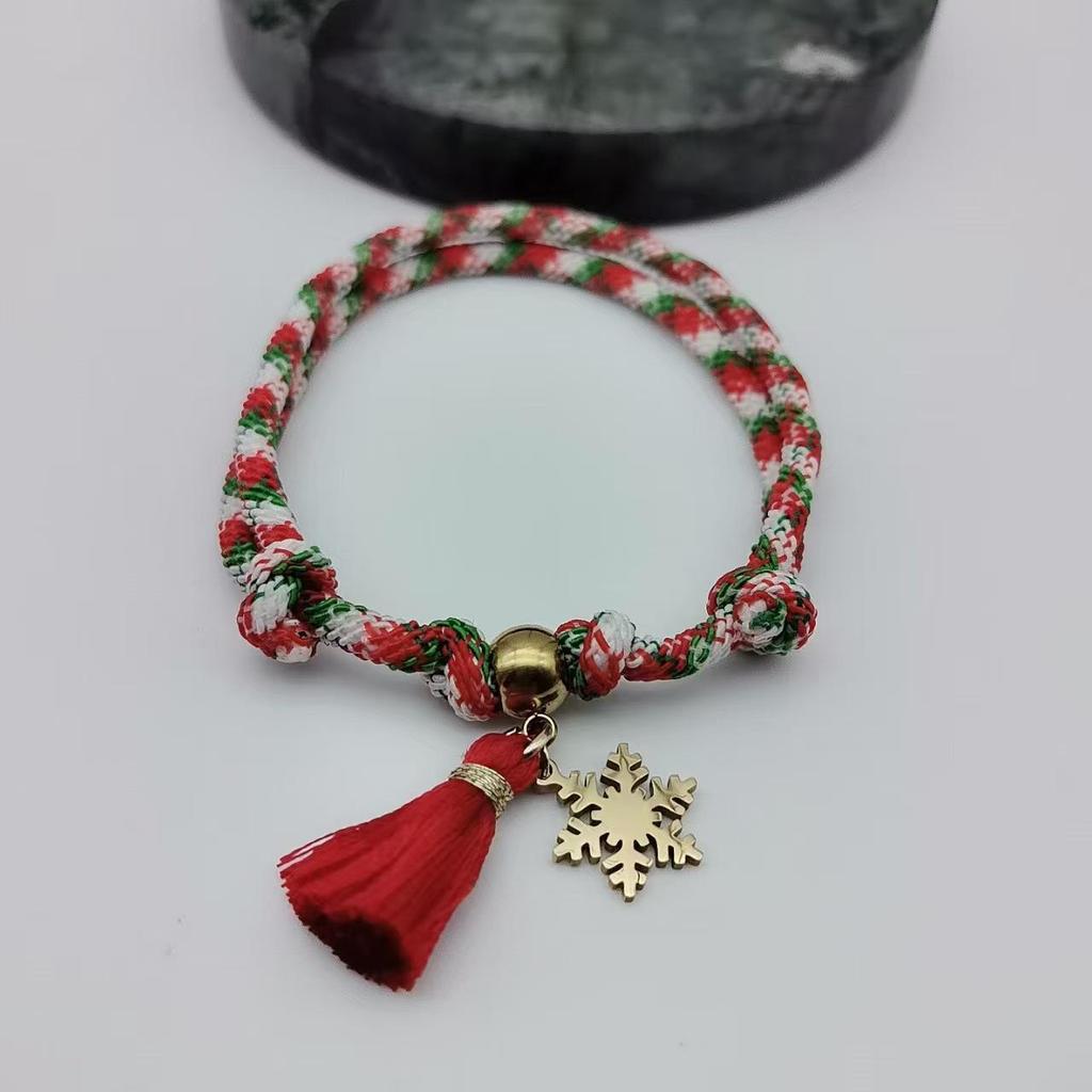 Europäisches & Amerikanisches Edelstahl Schneeflocken Paararmband - Weihnachtsgeschenk.