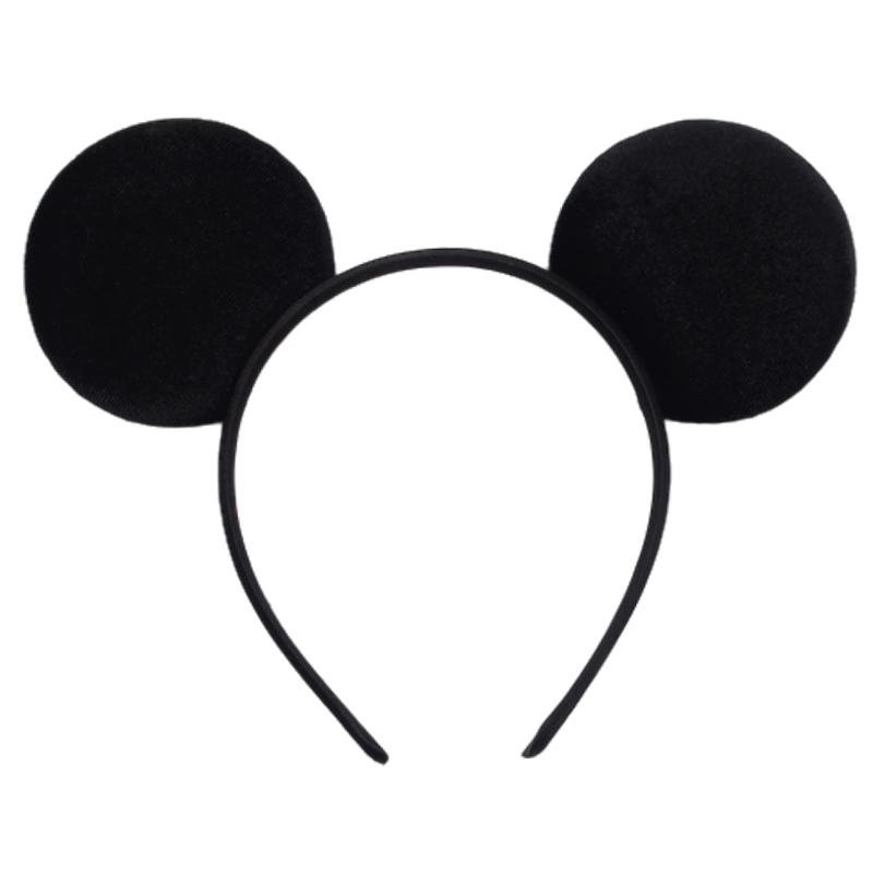 Ny Trendig Musöron Hårband Mickey 3.3" Sammet För Flickor Mjuk Rosett Hårband Halloween Festival Fest Resa DIY Håraccessoarer