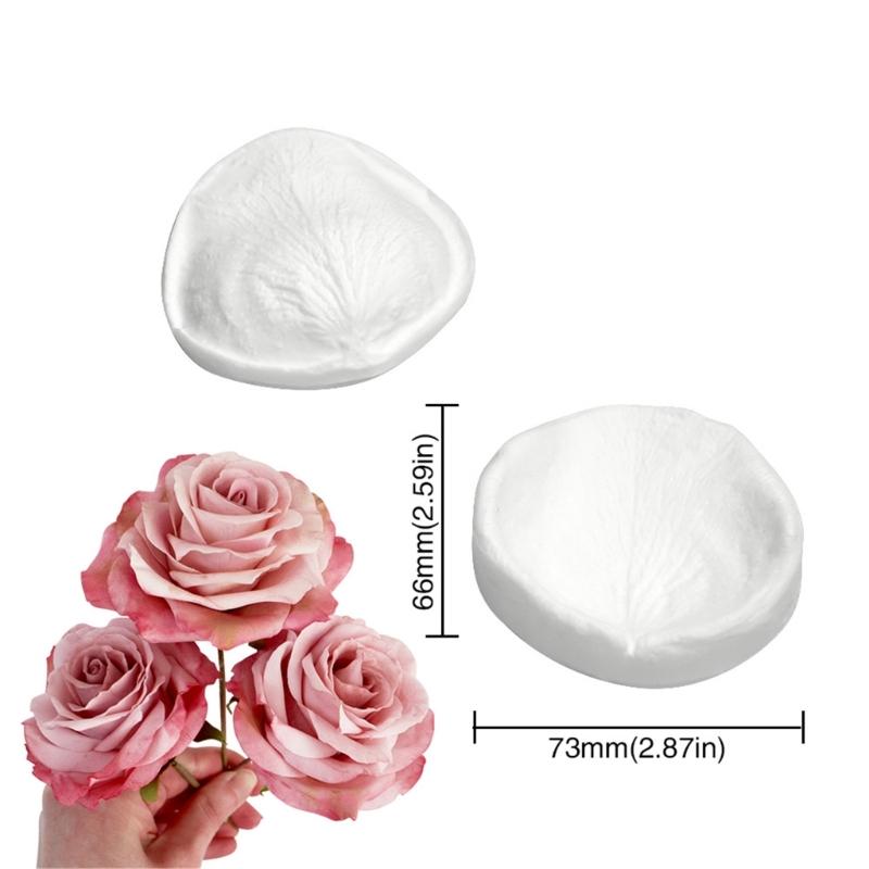 2 Stück Große Rose Silikonformen Fondants Mousse Kuchenformen DIY Gebäck Schokoladenformen Backen Dekorationswerkzeug Antihaftbeschichtet