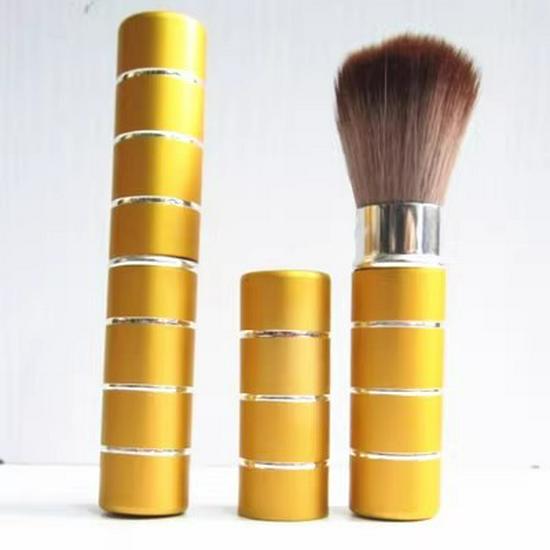 Tragbarer Teleskop-Make-up-Pinsel: Enthält Rouge-, Rouge-, Foundation- und Puderpinsel. Weiche Borsten, langlebig und ausfallresistent.