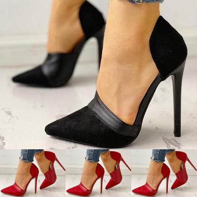 Pump 11cm Stiletto Pointed Toe Dorsay Ankle Strap Dress Shoes Women Charming Pure Color Hollow Belt Buckle Ol Court Shoes Eu Size 34-40