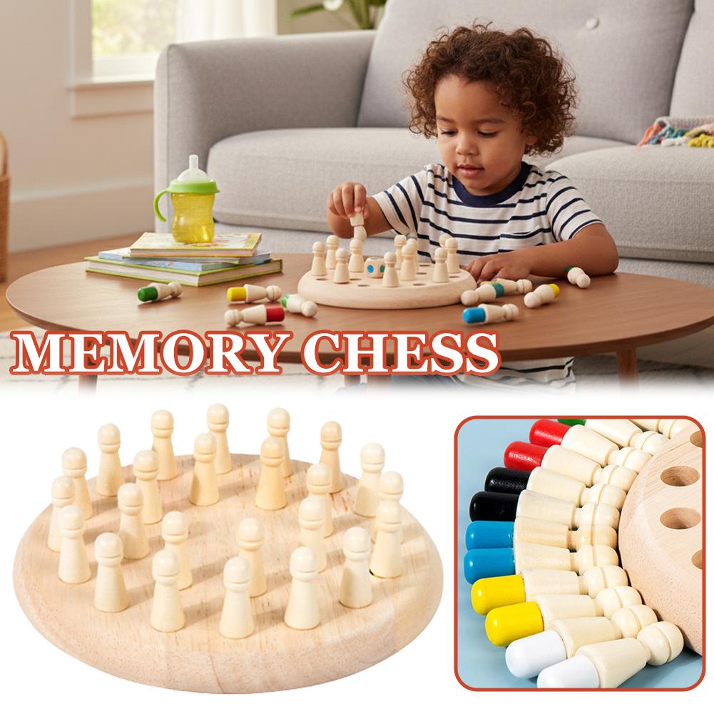 Memory Chess Matching Game: Family Board Games for Kids and Adults, Montessori Preschool Learning Educational Toy