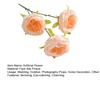26" Artificial Rose Flower Realistic Fake Silk Rose Flower with Long Stems 3 Heads Full Blooms Faux Flower Branch for DIY Bridal Bouquet Wedding Decor