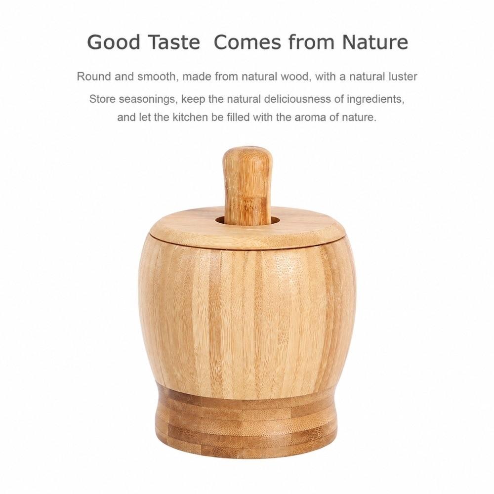Bamboo Garlic Masher Bowl Thick Base Spice Grinding Tool Garlic Grinder Bowl  Home Cooking Prep
