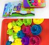 American Early Education Mushroom Peg Puzzle: Large Particle Button Toy for Children's Color Recognition and Enlightenment