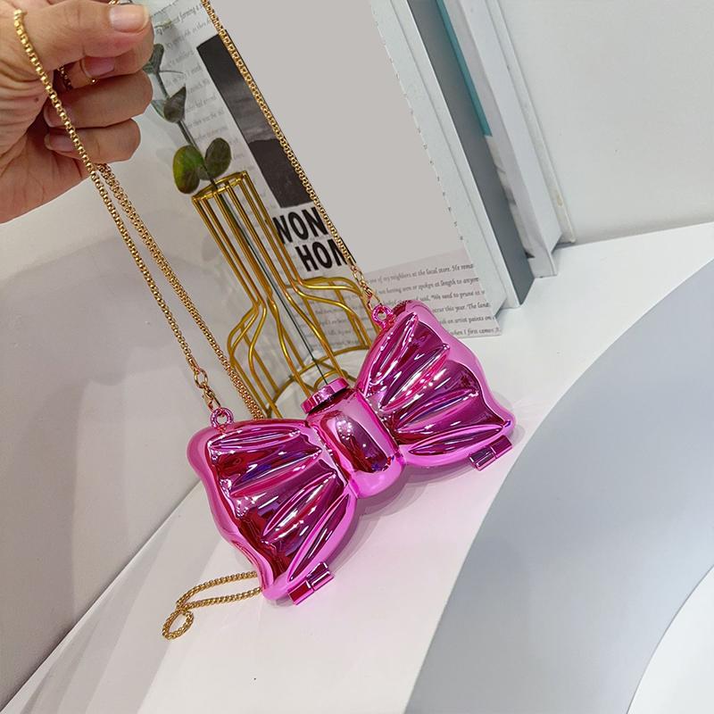 New Acrylic Lipstick Bag For Wommen High Quality Acrylic Shoulder Bag Flower Bow Bag Mini Change Key Crossbody Bag