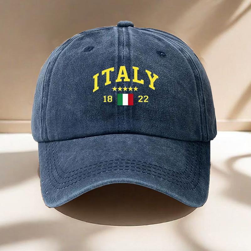 Streetwear Sun Protection Casual Cap Vintage Italy 1822 Baseball Cap Men Women Retro Washed Distressed Dad Hat Adjustable Cotton