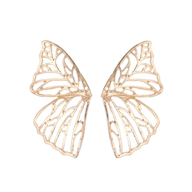 

Exaggerated Hollow Butterfly Wing Fan-shaped Earrings - Trendy Creative Studs