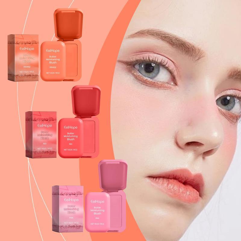 Butter Moisturizing Blush Long Lasting Natural Cream Blendable Cheek Color Professional Makeup Powder Pink Cream Face For Daily