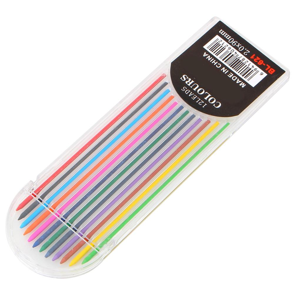 Colorful Pencil Refill 2.0mm Automatic Pencil Lead Pencil Refill Draw Sketch Office School Writing Supplies Stationery