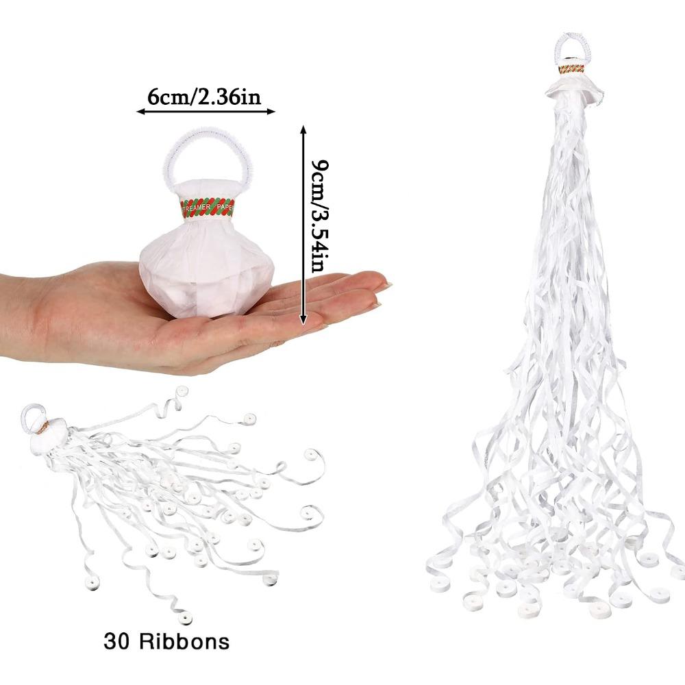 10 st Strössel Poppers Vita Handkastade Konfetti Poppers Papperssmällare för Födelsedag Bröllopsfest Examensfirande Handkastade Strössel