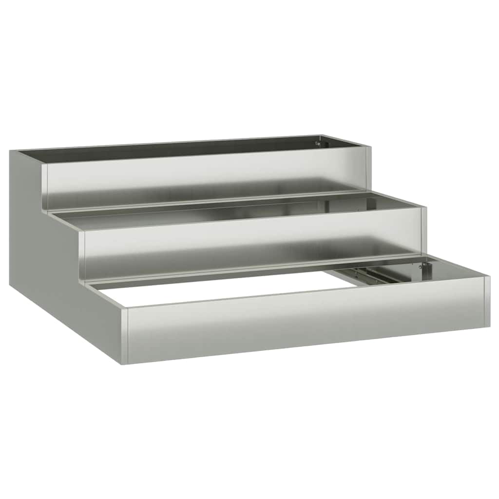 Garden Planter Silver 90 X 90 X 35 Cm Galvanized Steel