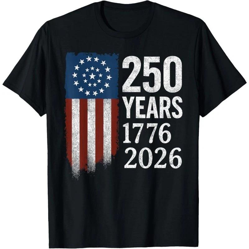 250 Years Anniversary American Flag Patriotic T-Shirt XXL