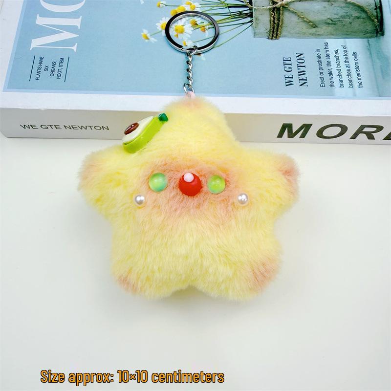 Star Squeaky Plush Doll Keychain for Girls' Bags, Ornaments, and Gifts