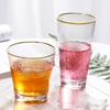 4 Stück/2 Stück/1 Stück Goldrand Wasserbecher 330 ml Haushalts Reliefbecher Hitzebeständiges Glas Trinkgeschirr Geschenke für Freunde Getränkebecher