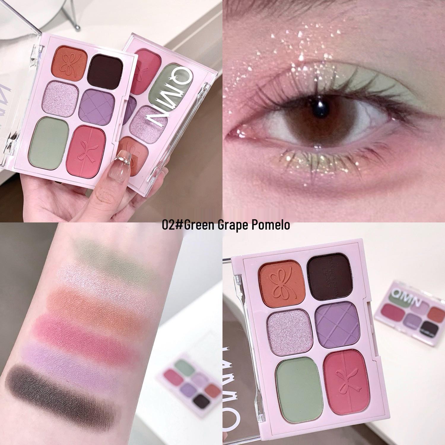 QMN Лунная Роза Шестицветная Матовая Палитра Теней - Натуральный Контур для Женского Вечернего Макияжа