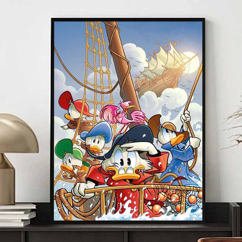 Disney 5D DIY Diamond Painting Donald Duck Club Illustration Cartoon Full Diamond Mosaic Diamond Painting Art Wall Decoration Craft Set